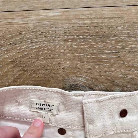 Madewell The Perfect Short Cream Denim High Rise Raw Hem Shorts - Picture 5 of 5